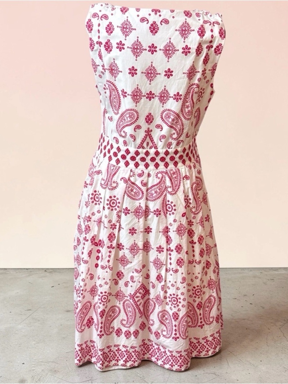 Talbots White Midi Dress with Red Paisley Print - Picture 4 of 6